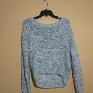 Xhilaration Fuzzy Gray and White Sweatshirt